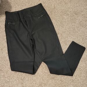 Black Slim Fit Slightly Coated Pants